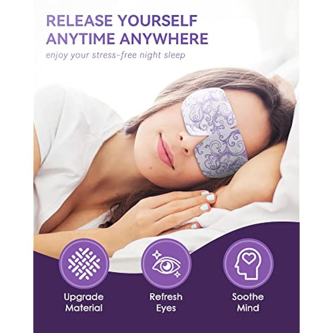 Steam Eye Mask 30 Packs Warming Eye Mask Self Heating Eye Mask Sleep Mask Heated Eye Mask for Dry Eyes Fatigue Great Gift for Students Adult