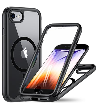 OWKEY Magnetic iPhone SE 2022/SE 2020/8/7 Case, 360? Full Body for Magsafe With Built-In Screen Protector, Shockproof Protective Phone Cover iPhone SE