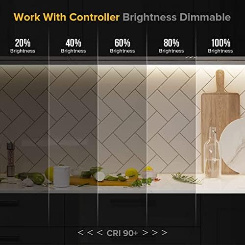 BTF-LIGHTING FCOB COB LED Strip Natural White 4000K Flexible High Density Uniform Light Dimmable LED Strip CRI90+ 10M 336LEDs DC24V 8W/m 8mm Bendable FOB LED Ribbon for DIY Indoor Lighting Project