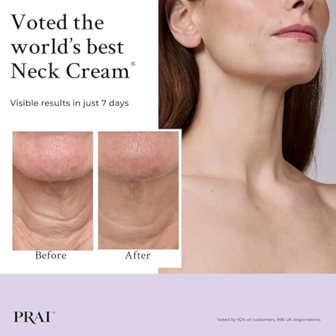 PRAI Ageless Throat & Decolletage Creme 200ml - Anti-Ageing, Collagen Boosting Skincare Cream - Tightens & Firms Skin, Reduces Wrinkles - Luxury Neck Moisturiser With Hyaluronic Acid - 7 Day Results