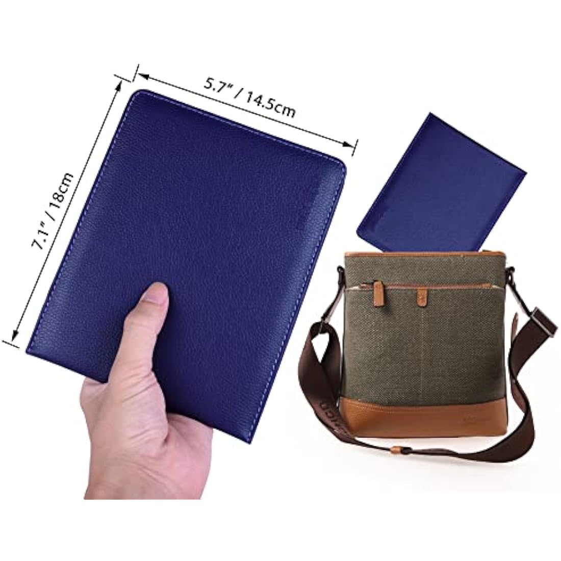 Wisdompro PU Leather Disabled Blue Badge and Timer Holder Wallet Protector Disability Parking Permit Discreet Cover Hologram Safe - Blue