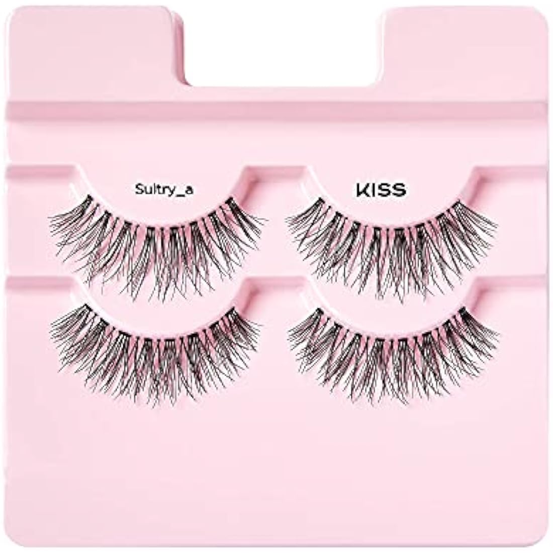 KISS Looks So Natural False Eyelashes Double Pack, Lightweight & Comfortable, Tapered End Technology, Reusable, Cruelty-Free, Contact Lens Friendly, Style 'Sultry', 2 Pairs Fake Eyelashes