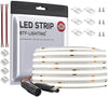 BTF-LIGHTING FCOB COB LED Strip Natural White 4000K Flexible High Density Uniform Light Dimmable LED Strip CRI90+ 10M 336LEDs DC24V 8W/m 8mm Bendable FOB LED Ribbon for DIY Indoor Lighting Project