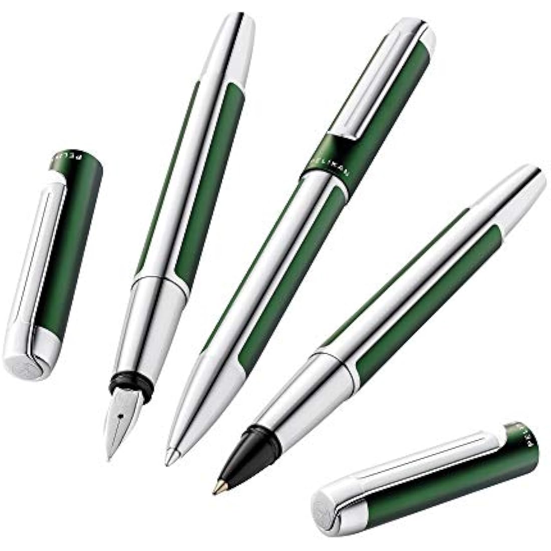 Pelikan Pura 817509 Fountain Pen Forest Green M Nib 1 Piece Including Large Cartridge Gemstone Ink® Sapphire
