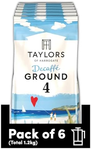 Taylors of Harrogate Decaffe Ground Roast Coffee, 200 g (Pack of 6 - Total 1.2kg)