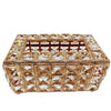 Rectangular Crystal Tissue Box Cover, Clear Glass Tissue Box Cover Gold Crystal Napkin Holder Facial Tissues Holder Dispenser for Hmoe