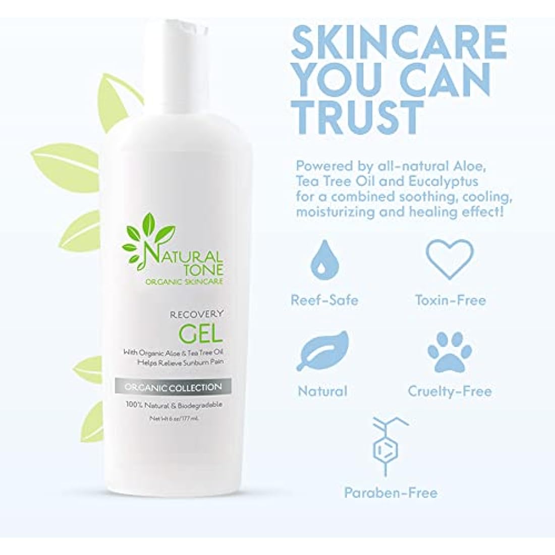 Natural Tone Organic Skincare Aloe & Tea Tree Recovery Gel 177ml