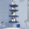 Sotfamily 4 Packs Corner Shower Caddy, No Drill Shower Organiser with Adhesive Pad, Rust Free Plastic Shower Storage for Bathroom, Kitchen & Toilet (Navy)