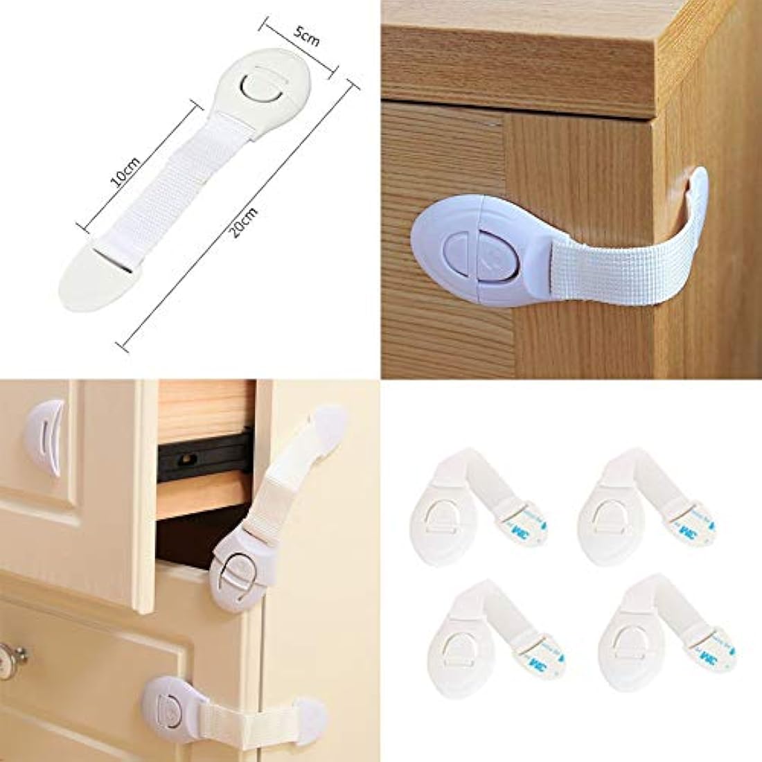 Baby Corner Guards, Fairy Baby 17Pcs Baby Proofing Kit Child Safety 1 Edge Protection 19.68 ft + 8 Corner Protectors +2 Cabinet Latch Locks + 4 Cabinet Strap Locks+ 2 Door Stopper Guards