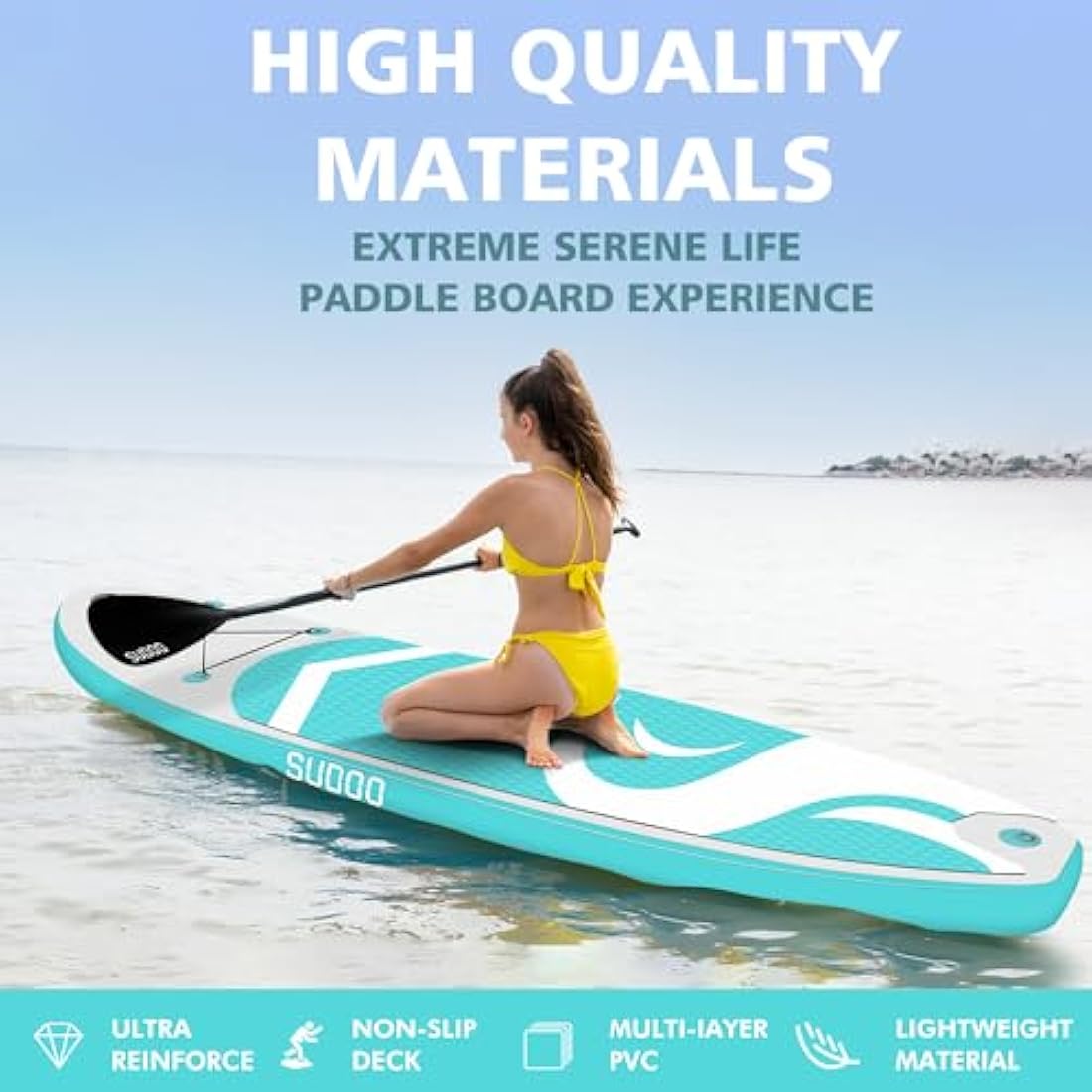 NO. 32 Inflatable Stand Up Paddle Board 10'x30"x6" Ultra-Light Inflatable Board | SUP Board Set Included Inflatable Paddle Board/Adj Paddle/Pump/Backpack/3 Fins/Leash/Non-Slip Deckpad/Repair Kit