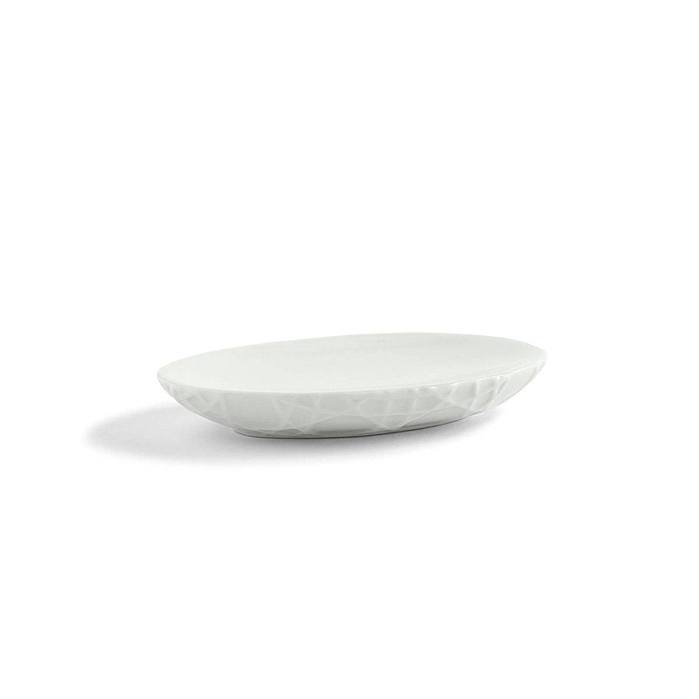 Kassatex Rattan Soap Dish, Porcelain, White