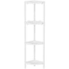 Lifewit 4 Tier Floor Standing Shower Caddy Corner, Plastic Metal Splicing Rustproof Corner Stand for Bathroom, Kitchen with 4 Hooks, Shelf Storage