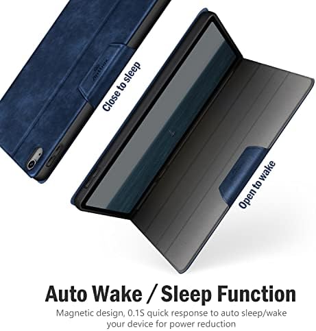 Antbox Case for iPad (A16) 11th Generation 11'' 2025/ iPad 10th Generation 10.9'' 2022 with Built-in Pencil Holder Auto Sleep/Wake Function PU Leather Smart Cover (Blue)