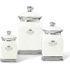 fanquare 3 Pieces Porcelain Storage Jar with Lid, Off White Coffee Tea Sugar Canister, Decorative Storage Jar for Biscuits, Spices