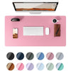 YSAGi Leather Desk Mat, Large Mouse Mat, Non-Slip Desk Pad, Waterproof PU Leather Table Protector Writing Pad for Office and Home (80 x 40 cm, Pink)