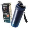 Bachgold® Professional Outdoor Water Filter Bottle XL [800 ml] with 2000 L Filter Capacity I Removes 99.99% of All Bacteria and Filters Viruses, Particles and Heavy Metals I Blackout and Crisis Proof