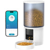 Automatic Cat Feeder Cat Food Dispenser with Timer: Auto Cat Bowls APP Control - Electric Dog/Cat Feeder 2.4GHz WiFi - Pet Automatic Feeder with 10s Voice Recorder White 6L