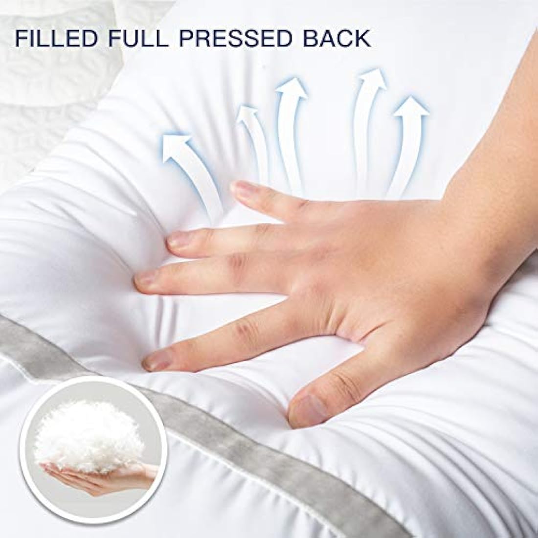 BedStory 2 Pack Hotel Quality Pillows, Down Alternative, Supportive Filled Pillows for Neck/Back/Side Sleepers, Standard Size 42x70cm