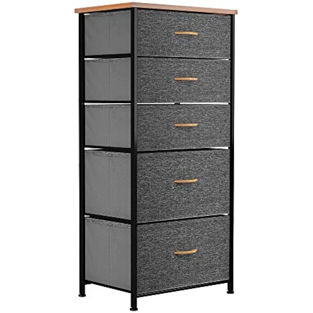 YITAHOME Chest of Drawers, 5-Drawer Storage Organizer Unit for Bedroom Living Room Closet, Sturdy Steel Frame, Easy Pull Fabric Bins & Wooden Top, Fabric Dresser