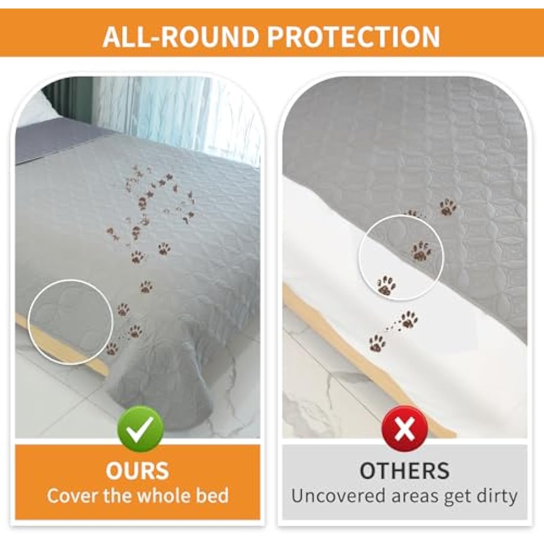 PICK FOR LIFE Waterproof Dog Blanket For Bed, 208×259cm Dog Blankets Washable Soft Reversible Puppy Blankets Anti Scratches Dirty for Bed Sofa Furniture