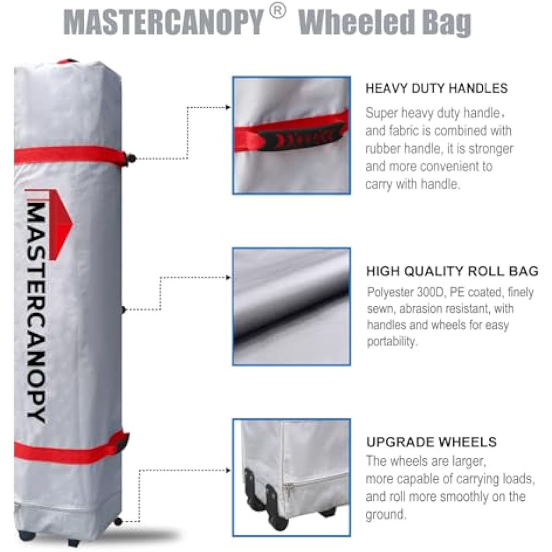 MASTERCANOPY Durable Ez Pop-up Gazebo Tent with Roller Bag (2.5x2.5M,Black)