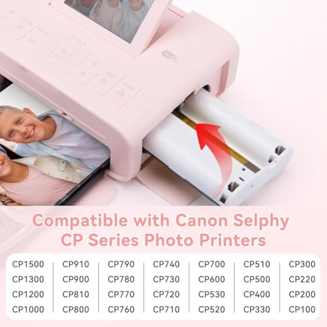 Compatible for Canon Selphy CP1300 CP1500 Ink and Photo Paper Set for Canon Printer CP1200 CP1000 CP910 CP900 CP810, KP-108IN 3 Color Ink Cartridges and 108 Sheets 100 x 148mm Photo Paper Glossy