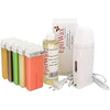 EpilWax Royal Depilatory Kit Complete with: Professional Wax Heater 5 Roll-On Wax 100 ml variegated, 100 Depilatory Strips, 1 Bottle of 250 ml After Wax Oil - (Royal Series variegated 5)