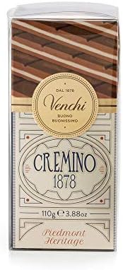 Venchi – Set of 6 Cremino 1878 Chocolate Bars with only "PGI Piedmont Hazelnut", Milk Gianduja and White Chocolate with Almond Paste, 145,5 lb, Gluten-Free, Dye-free and Preservative-Free