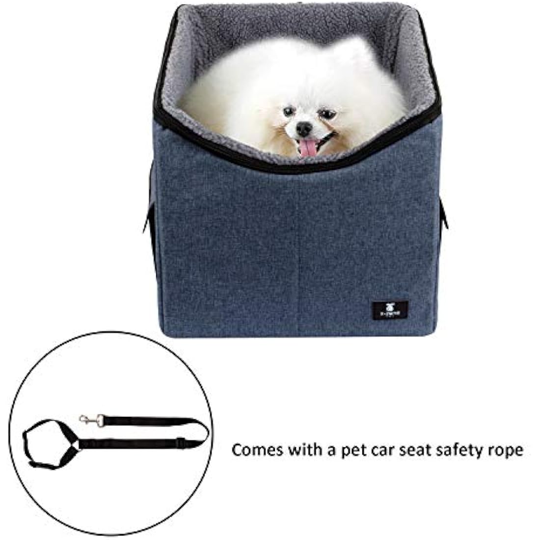 X-ZONE PET Dog Booster Car Seat/Pet Bed at Home, with Pockets and Carrying case，Easy Storage and Portable（Medium, Blue