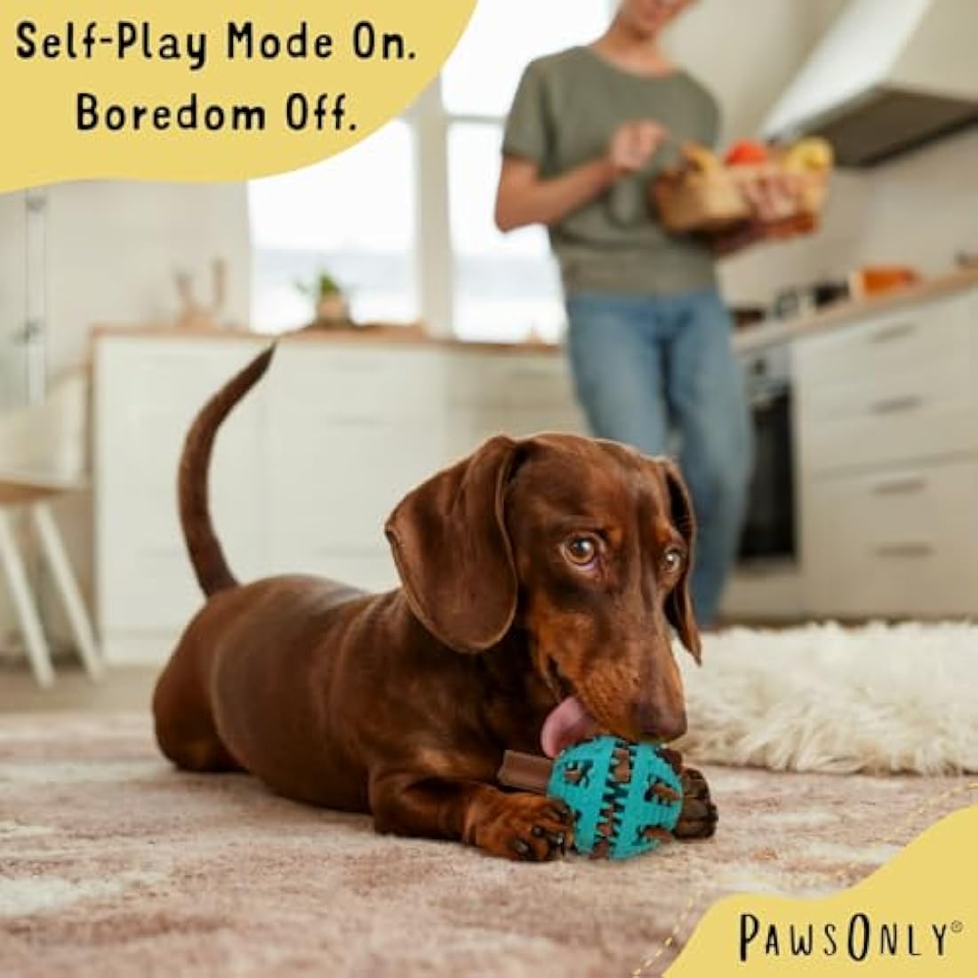 PawsOnly | Interactive Dog Treat Toy for Boredom & Enrichment | Mental Stimulation & Anxiety Relief | Puzzle Feeder | Puppy Brain Training & Entertainment | Keep Them Busy (Small, GREEN)