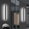 Mikeru 120cm Outdoor Wall Light, 2 Pack 42W 6500k Cold White Long LED Light, Modern Acrylic Aluminium Black Wall Sconce, IP65 Water Resistant, for Porch, Deck, Garden, Villa