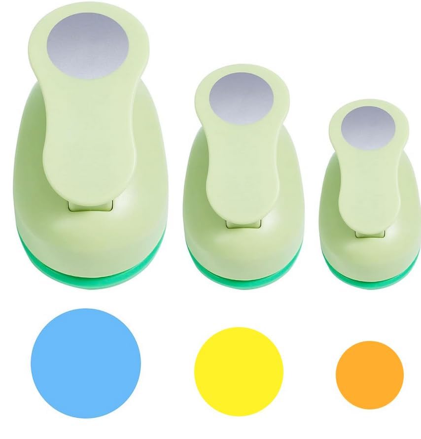 UCEC Circle Punch Set - Paper Punches for Crafts, Circle Cutter Punch With Different Sizes (25mm, 15mm, 10mm), Paper Hole Punch for Crafting