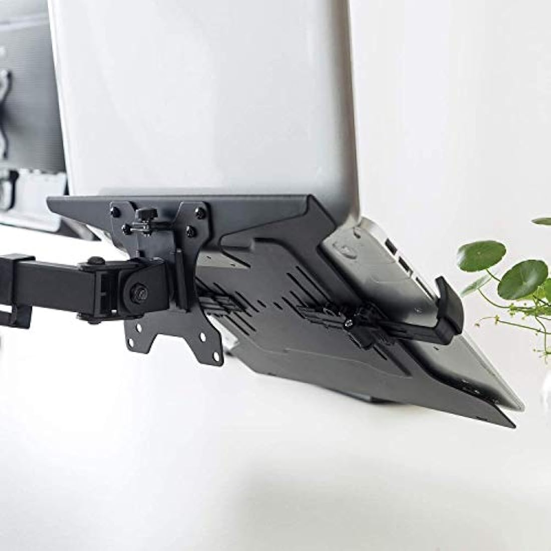 Mount Plus MP-NBH-2 Laptop Mount Tray for Monitor Arms and Stands (Tray Only) | Notebook Arm Mount Tray Fits 75 x 75 and 100 x 100 mm VESA Mount Holes | Fully Secures Laptop