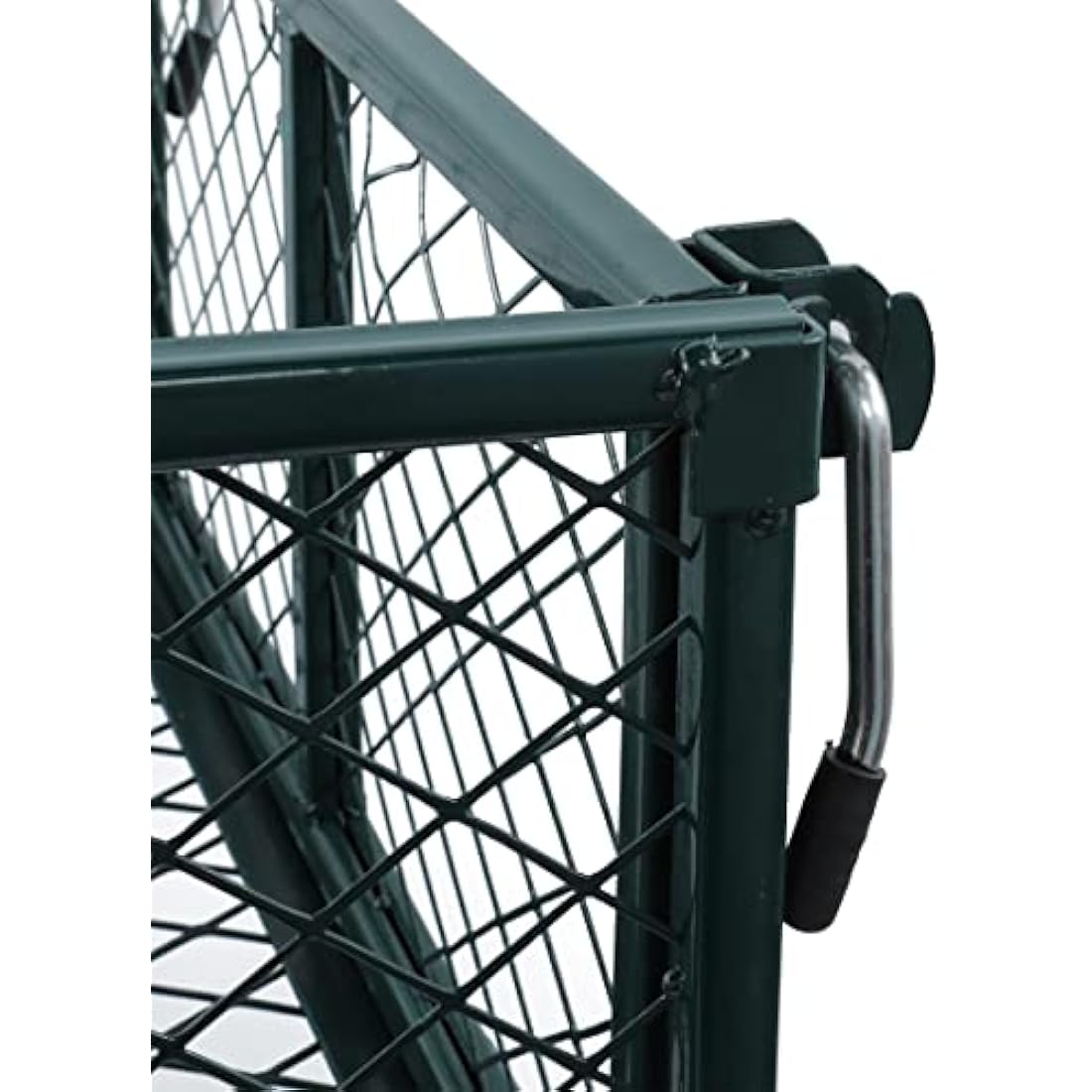 MOUNTALL Utility Steel Garden Cart Trolley 350kg Heavy Duty Black Mesh Gardeners Wagon, Folding Sides, 10 inch Pneumatic Tyres, Outdoor Cart for Gardening, Festivals, Camping