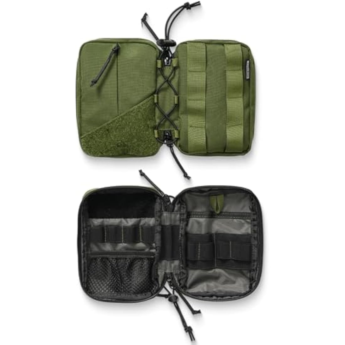 TACTICAL GEEK Block E4.0 EDC Compact Waist Pouch, Utility Pocket Organizer with Elastic Cord, Nylon Dual-Directional Zippers Tool Pouch, Multi-Purpose Small Gadget Organization for Daily Carry, Green