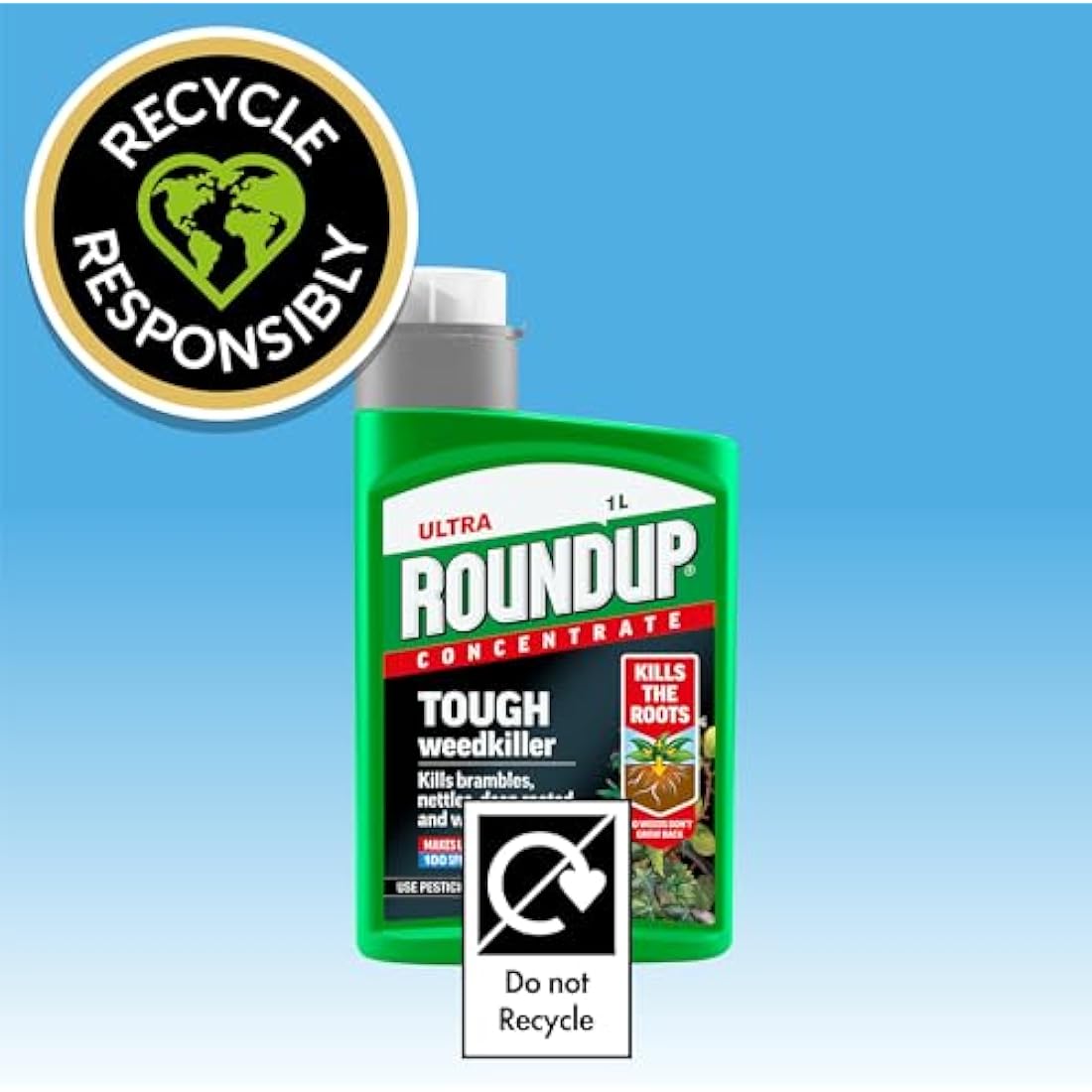 Roundup Ultra, Tough Weedkiller, Concentrate Liquid, 500 ml
