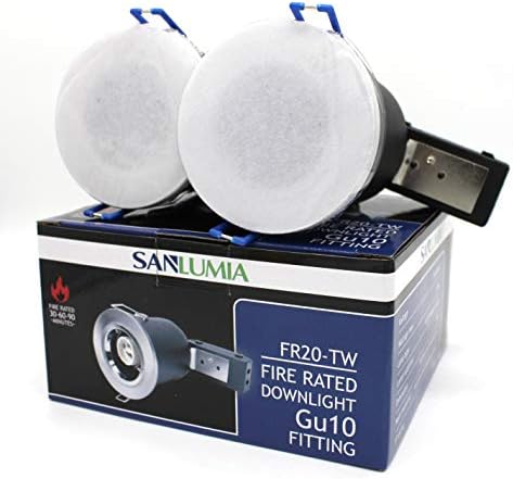 10 X Sanlumia LED Fire Rated Downlight Can GU10 Recessed Ceiling Twist & Lock Downlight IP20 Chrome