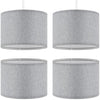 Weewooday 4 Sets Fabric Lampshade with E27 to E14 Adapter Ring Modern Ceiling Pendant Table Drum Light Shade Linen Lamp Shades for Table Bedside Floor Lamp(Grey,10 Inch)