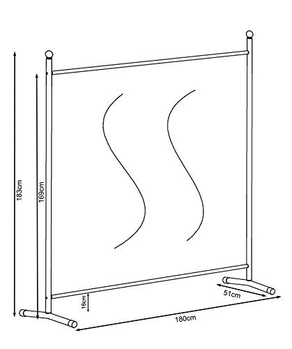 QUICK STAR Paravent 180 x 178 cm Fabric Room Devider Garden Partition Wall Balcony Privacy Screen White
