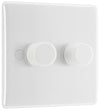 BG Electrical Intelligent Double Wall Dimmer Switch, 2 Way, Round Edge, Nexus 800 Series, White Moulded, 200W, 882