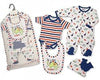 Brand New Baby Boys 5piece Gift Set Sleepsuit, Vest, Bib, Hat & Mitts Hungry Dinosaur 3 sizes (Newborn)
