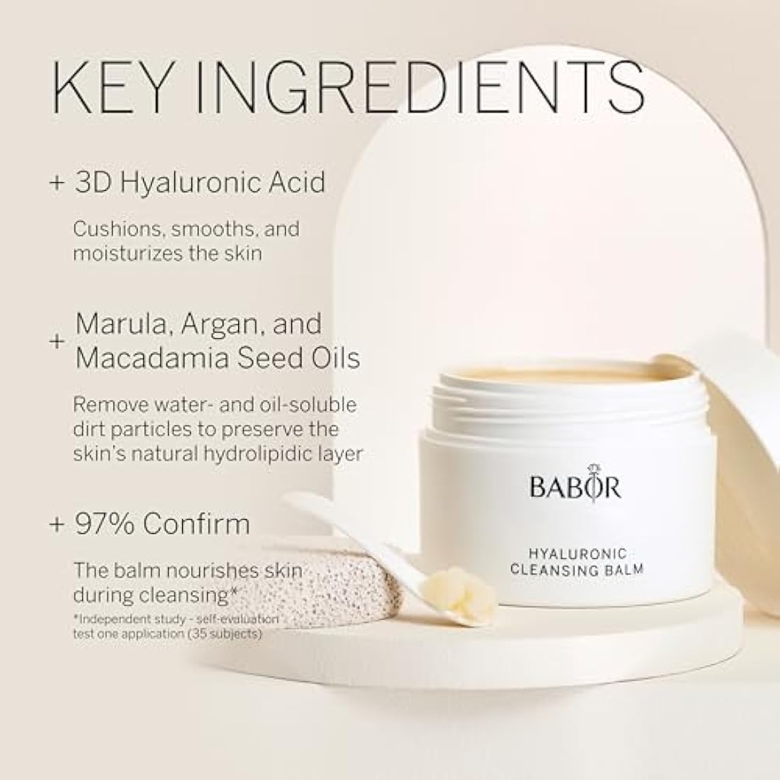 BABOR Hyaluronic Cleansing Balm for sensitive skin, Deep-acting facial cleanser for gentle cleansing, With hyaluron, 1 x 150 ml