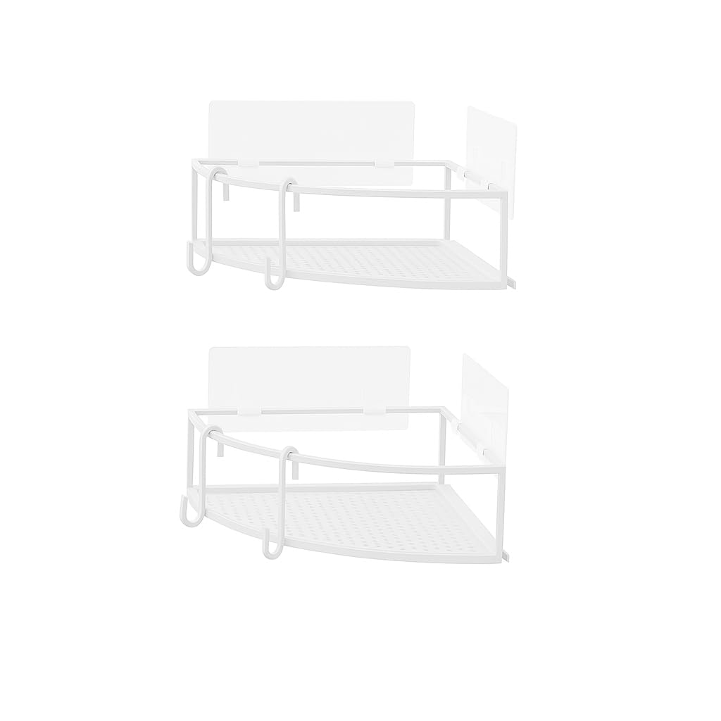 Umbra Cubiko Shower Corner Bins, No Drilling Required, Set of 2, White