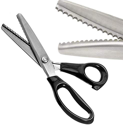 Serrated Scalloped Edge Pinking Shears, Multifunction Stainless Steel Shears Tailor Scissors, Professional Zig-Zag Cut Scissors, Sewing Craft Paper
