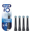 Oral-B iO Ultimate Clean Electric Toothbrush Head, Oral B Electric Toothbrush Heads, Twisted & Angled Bristles for Deeper Plaque Removal, Pack of 4 Toothbrush Heads, Black