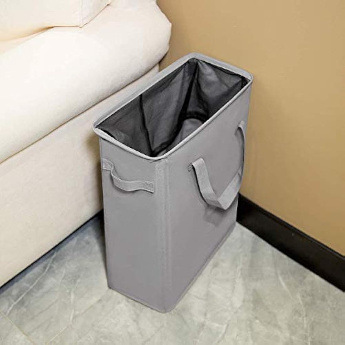 Chrislley Slim Laundry Basket Small Laundry Hamper Foldable Washing Basket Collapsible Laundry Bag Narrow Laundry Bin with Handle