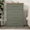 Galano Cleverton 4 Drawer Chest – Storage Cabinet for Bedroom, Hallway, or Entryway – Chest of Drawers & Closet Organizer – Kale Green/Oak Finish