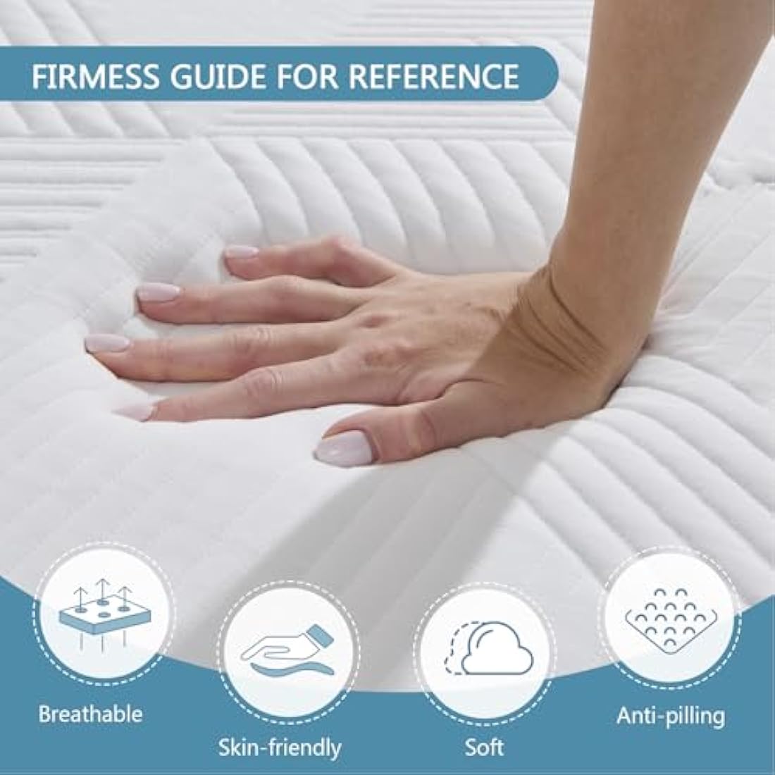 Hiimgo Folding Mattress, 15cm King with Portable Pillow and Storage Bag, Memory Foam Mattress for Travel, Camping, Guest and Home(150x200x15cm)