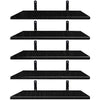 Mardili Shelves Wood Wall Mounted Shelf, Rustic Shelves Set of 5（Black）