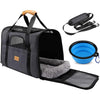 Morpilot Portable Pet Carrier Bag, Top Opening, Removable Mat and Breathable Mesh, Foldable Transport Carrier for Dogs and Cats, with Shoulder Strap and Pet Bowl, Grey